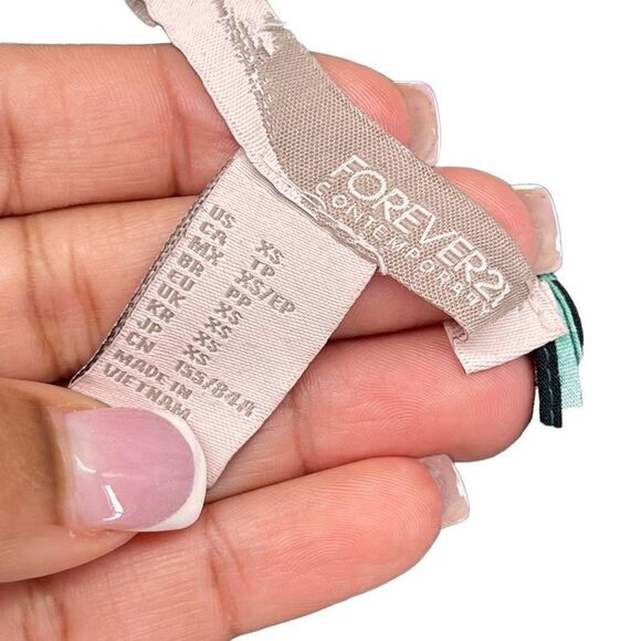 Forever 21 Contemporary Green Striped Halter Keyhole Sleeveless Mini Dress XS - Picture 14 of 16